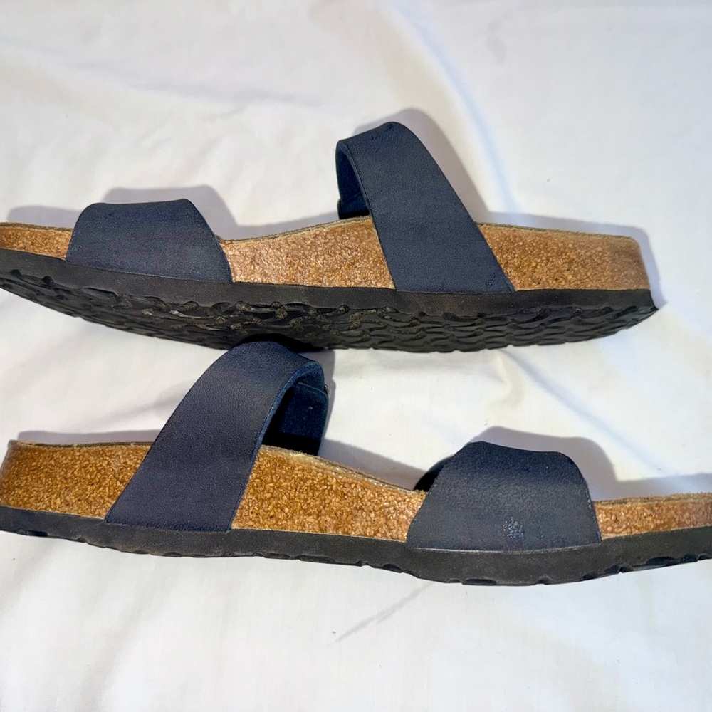 Birkenstock Navy Blue Two-Strap Slide Sandals - Picture 4 of 10